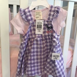Baby girl dress. Overall and shirt